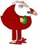 Sick Santa taking a spoonful of cough syrup