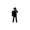 Sick Silhouette man icon