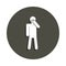 sick Silhouette man icon in badge style. One of Pictograms collection icon can be used for UI, UX