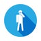 sick Silhouette man icon with long shadow. Signs and symbols can be used for web, logo, mobile app, UI, UX