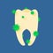 Sick tooth microbes and bacteria. Diseased teeth
