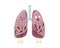 Sick unhealthy cartoon lungs character tuberculosis virus disease. Human respiratory system internal organ tubercle