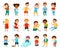Sick Unhealthy Kids Suffering from Different Disease and Illness Big Vector Set