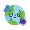 Sick world crying planet covid 19 coronavirus pandemic