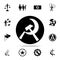 sickle and hammer in a circle icon. Detailed set of communism and socialism icons. Premium graphic design. One of the collection