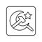 sickle, hammer and star icon. Element of Communism Capitalism for mobile concept and web apps icon. Outline, thin line icon for