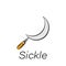 sickle hand draw icon. Element of farming illustration icons. Signs and symbols can be used for web, logo, mobile app, UI, UX