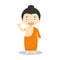 Siddhartha Gautama cartoon character. Vector Illustration.