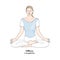 Siddhasana or Accomplished Pose with Chin Mudra. Yoga Practice. Vector