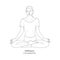 Siddhasana or Accomplished Pose with Chin Mudra. Yoga Practice. Vector
