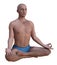 Siddhasana pose bald man isolated