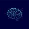 Side Brain logo icon with keyhole symbol, Secrets of the mind concept design illustration blue gradients color isolated on dark