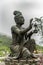 Side Closeup, One of the Six Devas offering to Tian Tan Buddha, Hong Kong China