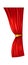 Side drape for theater stage. Red velvet curtain in realistic style