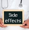 Side effects - Doctor holding chalkboard with text