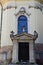 Side entrance to gothic cathedral church of Saint Nicholas in Trnava, westen Slovakia, with baroque decorative elements.