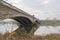 By the side of Gunthorpe bridge over the River Trent on a winter morning