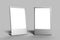 Side loading slide in metal frame table top counter. Blank white 3d render illustration