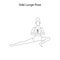 Side lunge pose yoga workout outline. Healthy lifestyle vector illustration