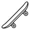 Side modern skateboard icon, outline style