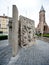 Side profile view of faces on monument for King Albert I