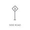 side road sign linear icon. Modern outline side road sign logo c