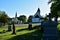 Side by side churches  from  St john the Baptist catholic cemetery in wilton wisconsin