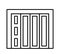 Side sliding sectional garage door. Black & white vector illustration. Line icon of closed warehouse gate. Symbol for exterior