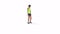 Side step Woman exercise animation 3d model on a white background in the Yellow t-shirt. Low Poly Style