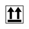 This side up packaging symbol with two arrows. Vertical lift icon