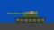 Side view of an American tank driving on a road animation