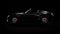 Side view of Black convertible car on dark background 3d illustration