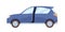 Side view of blue car with open door. New modern auto. Hatchback automobile. Road vehicle. Flat cartoon vector