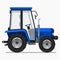 Side View Blue Farm Tractor Vector Illustration
