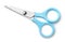 Side view of blue small scissors