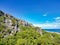 Side View of the Bluff the rock structure cliff in Cayman Brac Cayman islands