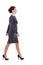 Side view of a business woman walking