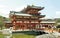 Side view of Byodoin Japanese buddhist temple hall