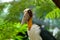 Side view with Close up shot of Adjutant Stork with large Beak.