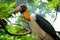 Side view with Close up shot of Adjutant Stork with large Beak.