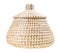 Side view closed moroccan wicker basket isolated