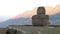 The side view of the cult statue or votive stupa in the balo kaley, Swat, Pakistan