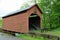 Side view at Dents Run covered bridge, 1889