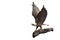 Side view di cut Eagles spread their wings on the logs white background,statue,object,copy space