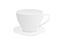 Side view empty porcelain cup on saucer mockup. Ceramic realistic white tableware for hot cappuccino and espresso.