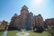 The side view of the Estense Castle in the city of Ferrara Italy