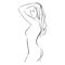 side view female sensual stylized half body contour