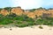 Side view of the fossil cliff of Costa da Caparica, Portugal