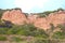 Side view of the fossil cliff of Costa da Caparica, Portugal.