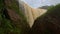 Side View Giant Elephant Waterfall through Canyon in Vietnam